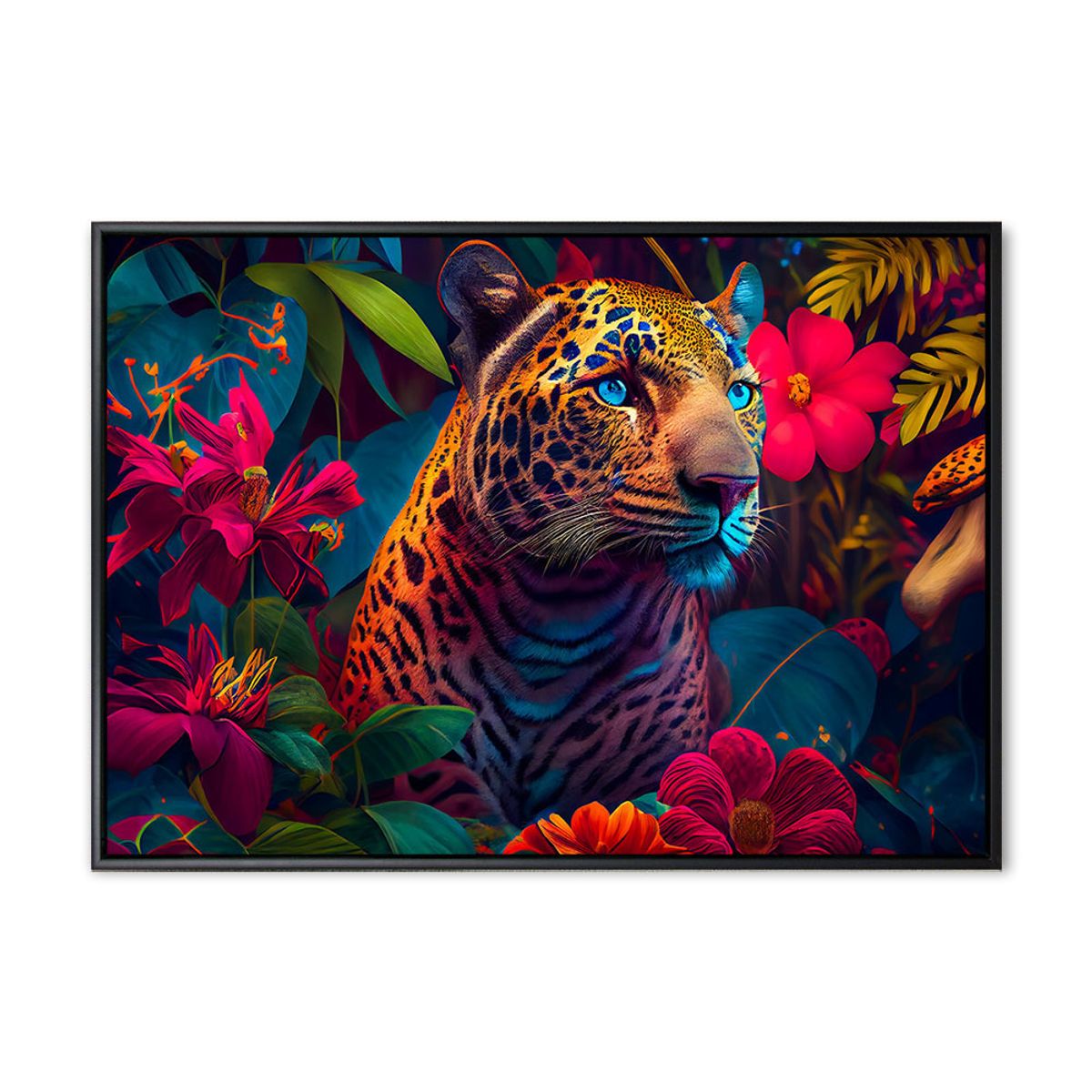 Leopard - 70x100 cm - Sort svæveramme