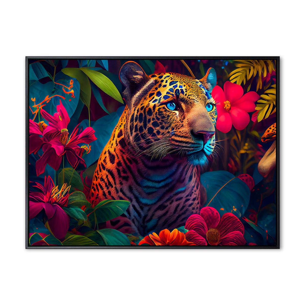 Leopard - 90x120 cm - Sort svæveramme