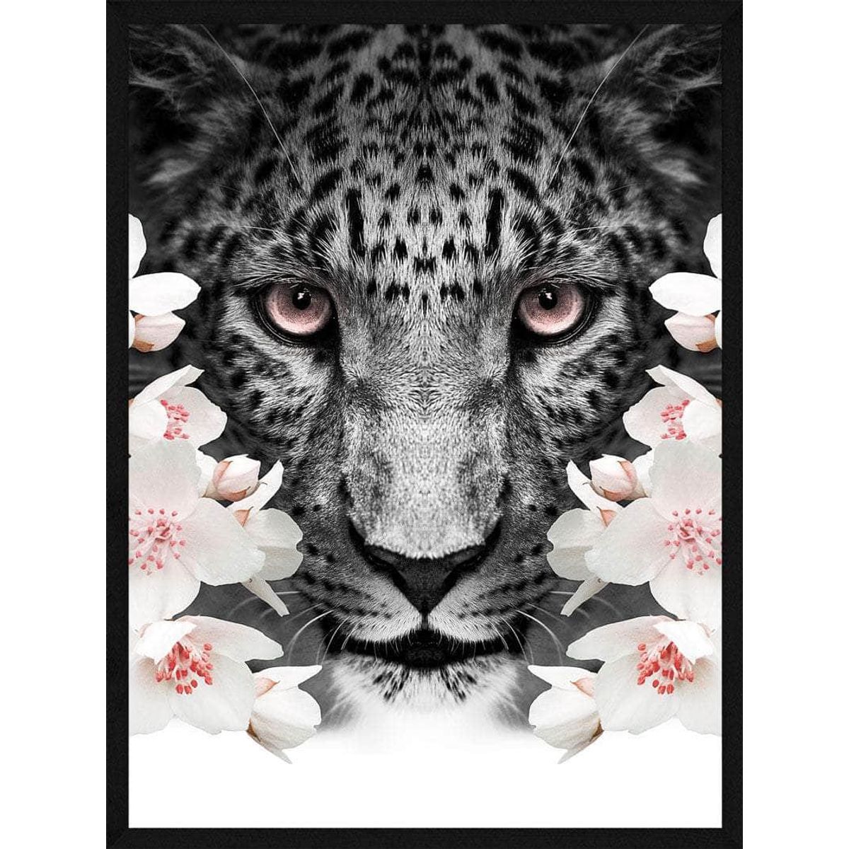 Leopard i blomster plakat