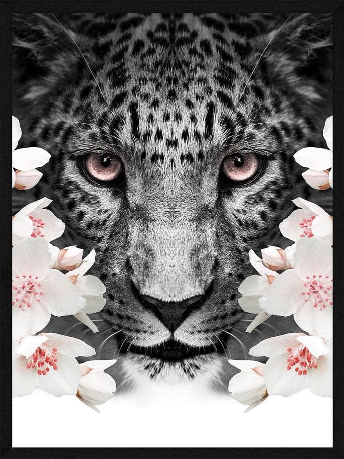 Leopard i blomster plakat