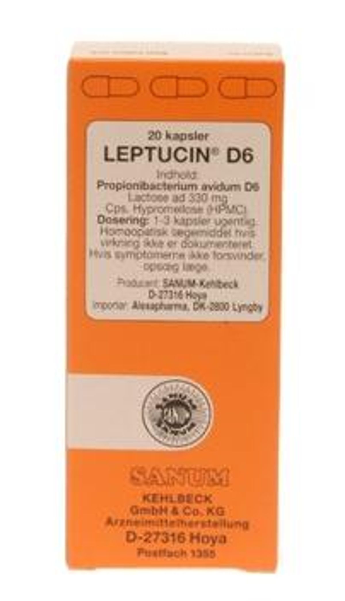 Leptucin D6 kapsler, 20stk.