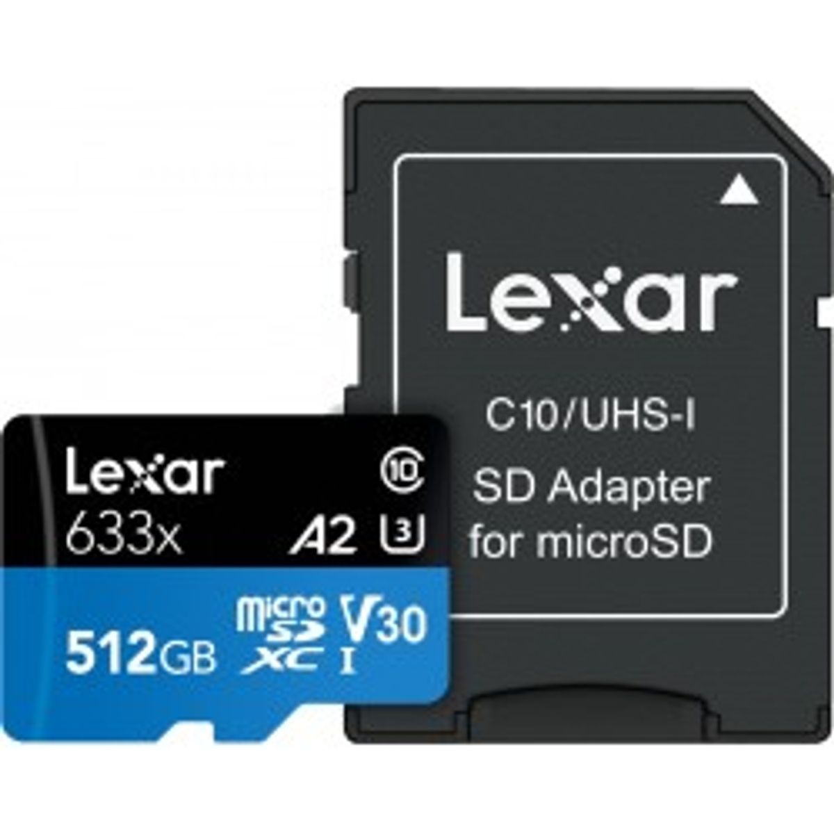 Lexar 633X microSDHC/SDXC w/adap (V30) R95/W45 512GB - Hukommelseskort