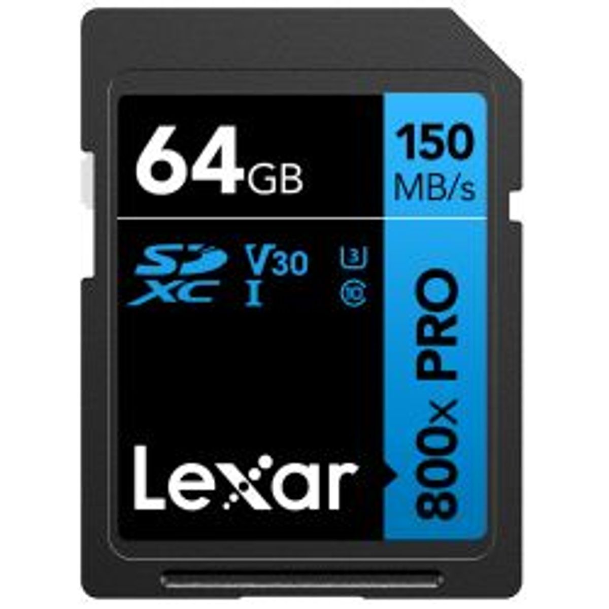 Lexar SDXC 800x Pro UHS-I cards, C10 (V30) U3, R150, 64GB - Hukommelseskort