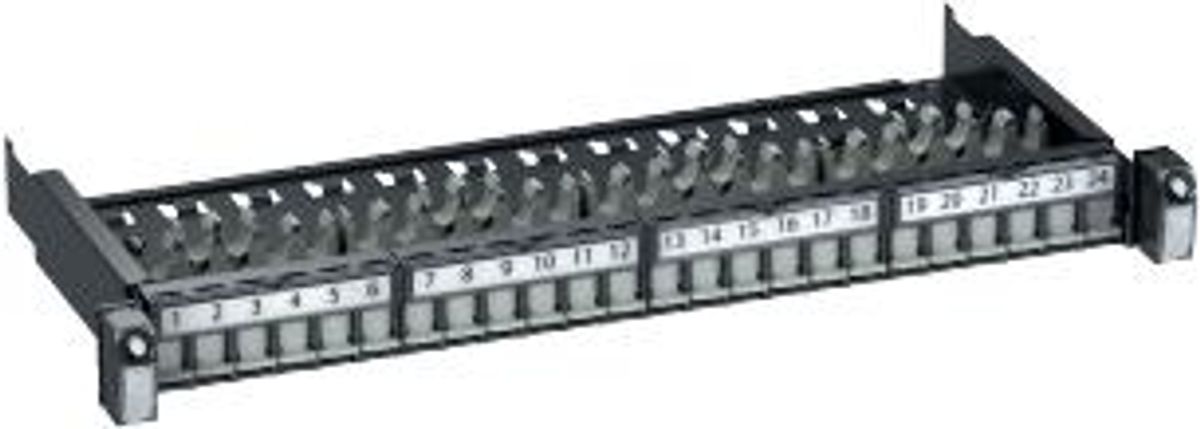 Lexcom Patchpanel udtræksbar 19" Advanceret 1HE, 24 porte for Actassi ® konnektor, koksgrå