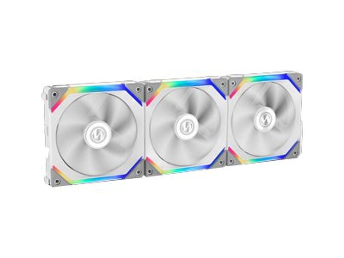 Lian Li UNI FAN SL120 RGB PWM Fans, 3 Pack, Hvid - 120 mm