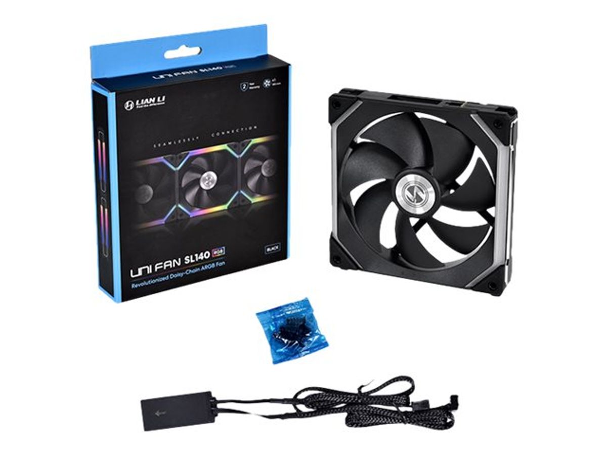 Lian Li UNI FAN SL140 RGB PWM Fan - Sort - 140 mm