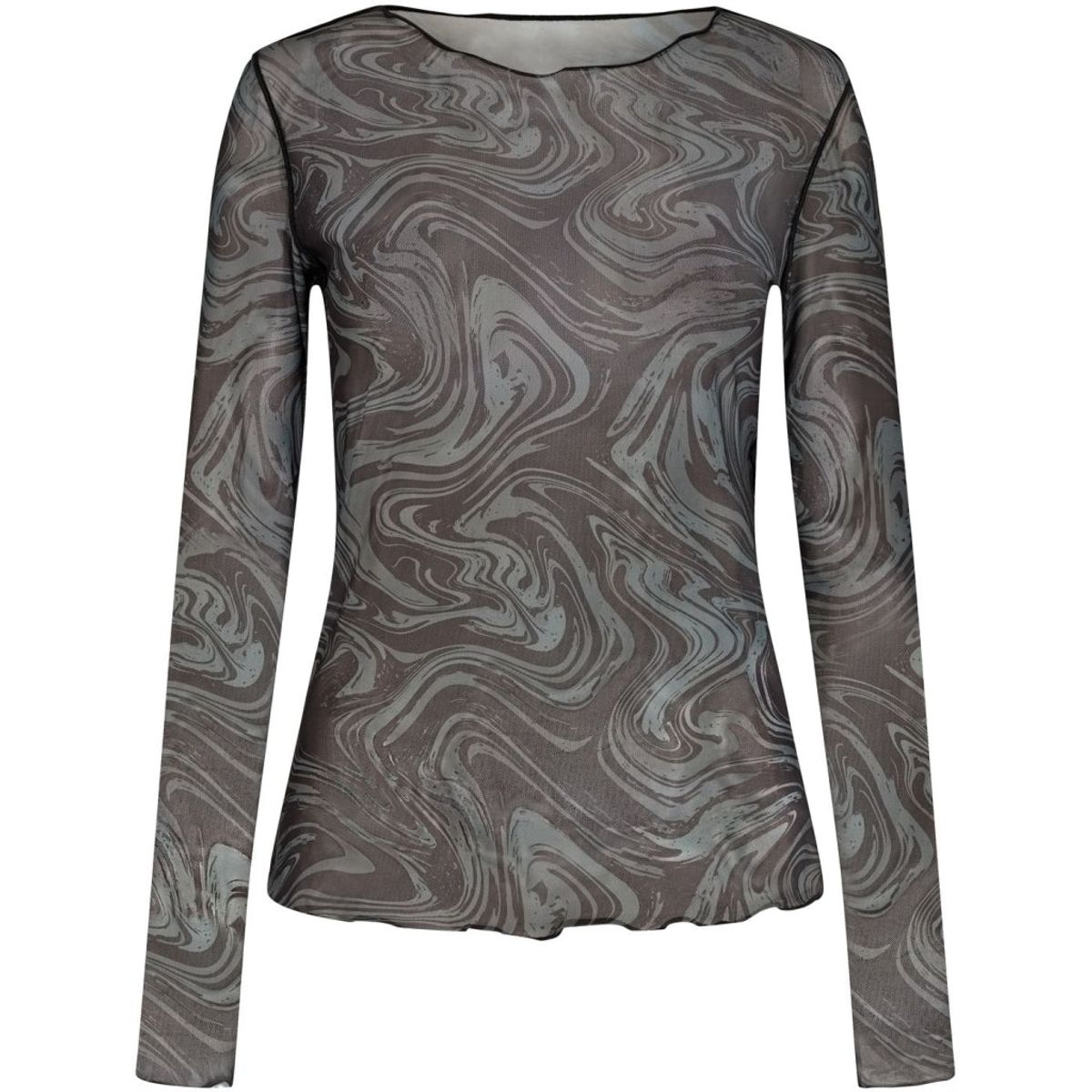 Liberte dame langærmet mesh top 4086 - Grey twist