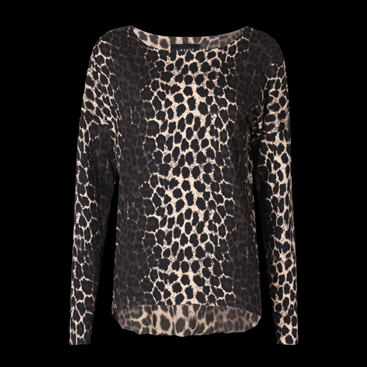 Liberté - Alma LS Top FLEECE - Dark Brown Lux Leo