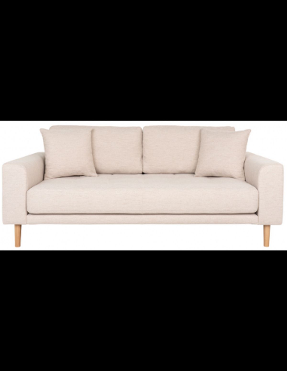 LIDE 2-personers sofa i polyester 180 x 93 cm - Natur/Sand