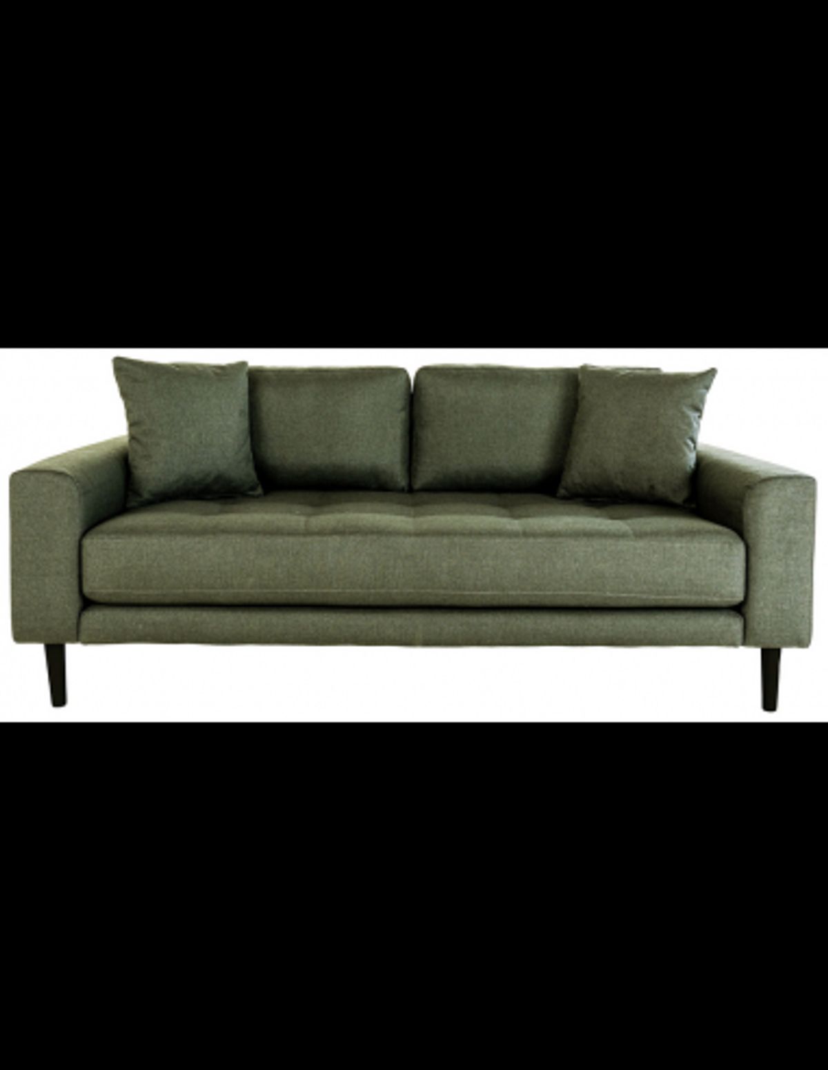 LIDE 2-personers sofa i polyester 180 x 93 cm - Sort/Olivengrøn