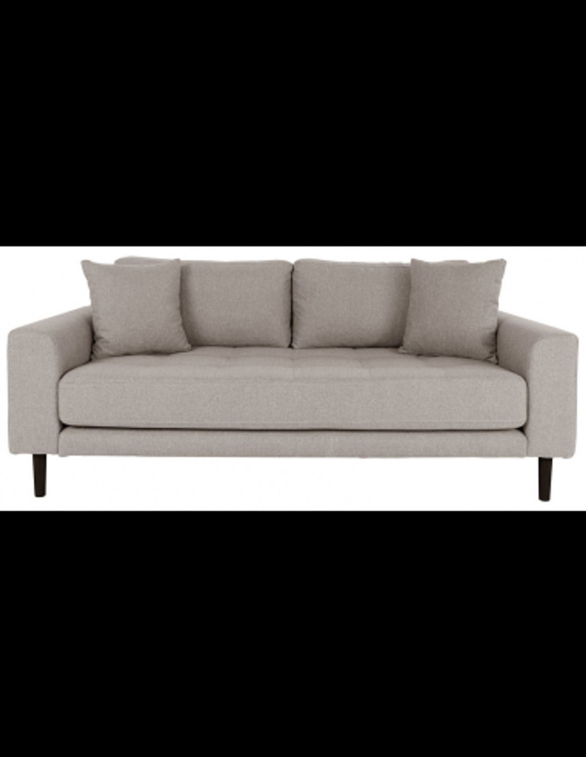 LIDE 2-personers sofa i polyester 180 x 93 cm - Sort/Stengrå