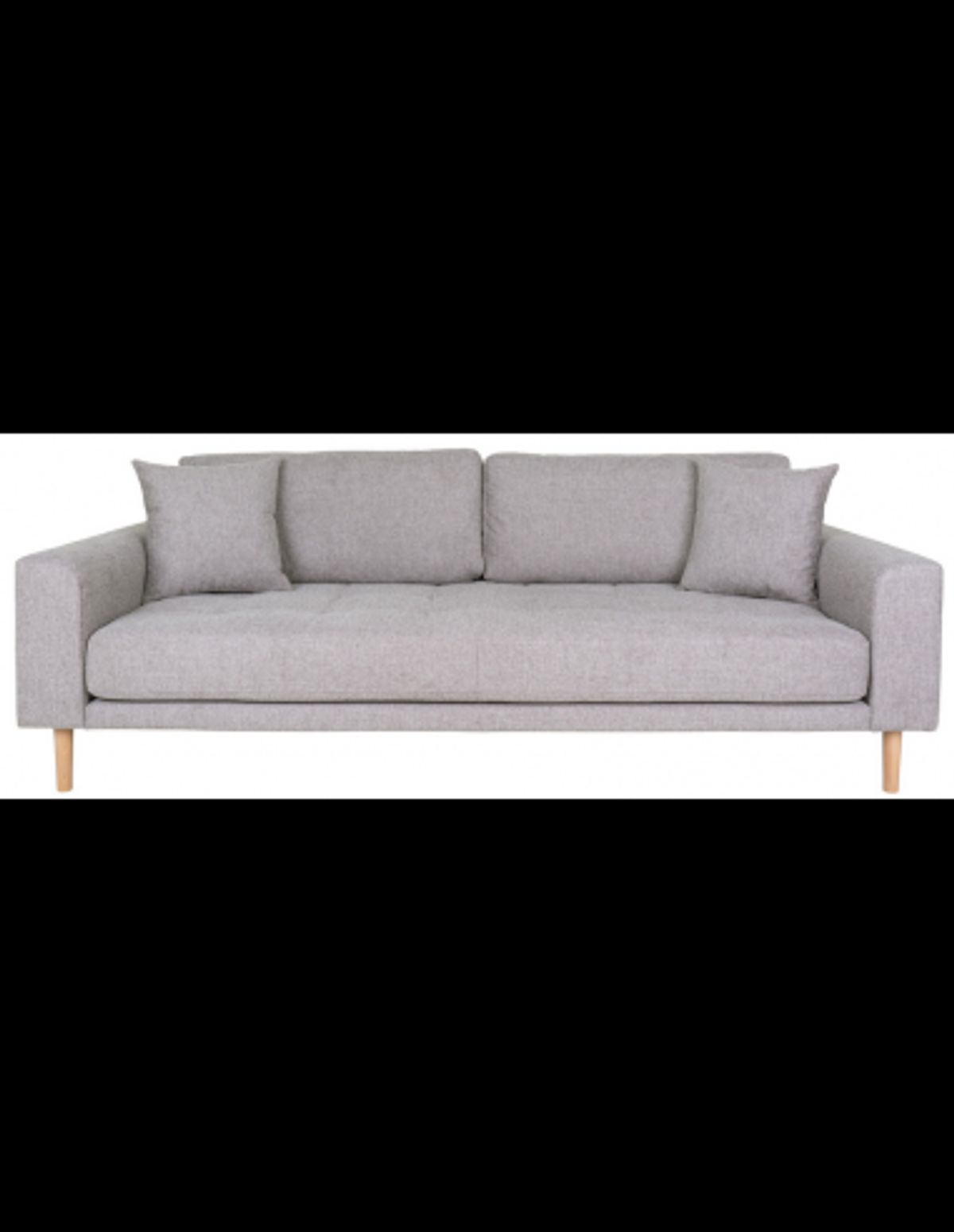 LIDE 3-personers sofa i polyester 210 x 93 cm - Natur/Lysegrå