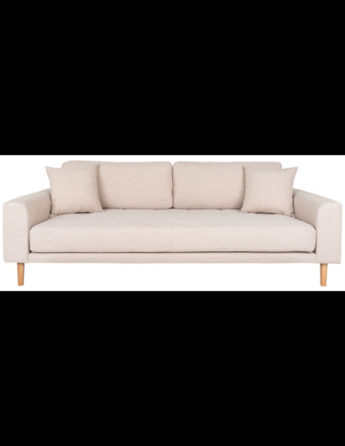 LIDE 3-personers sofa i polyester 210 x 93 cm - Natur/Sand