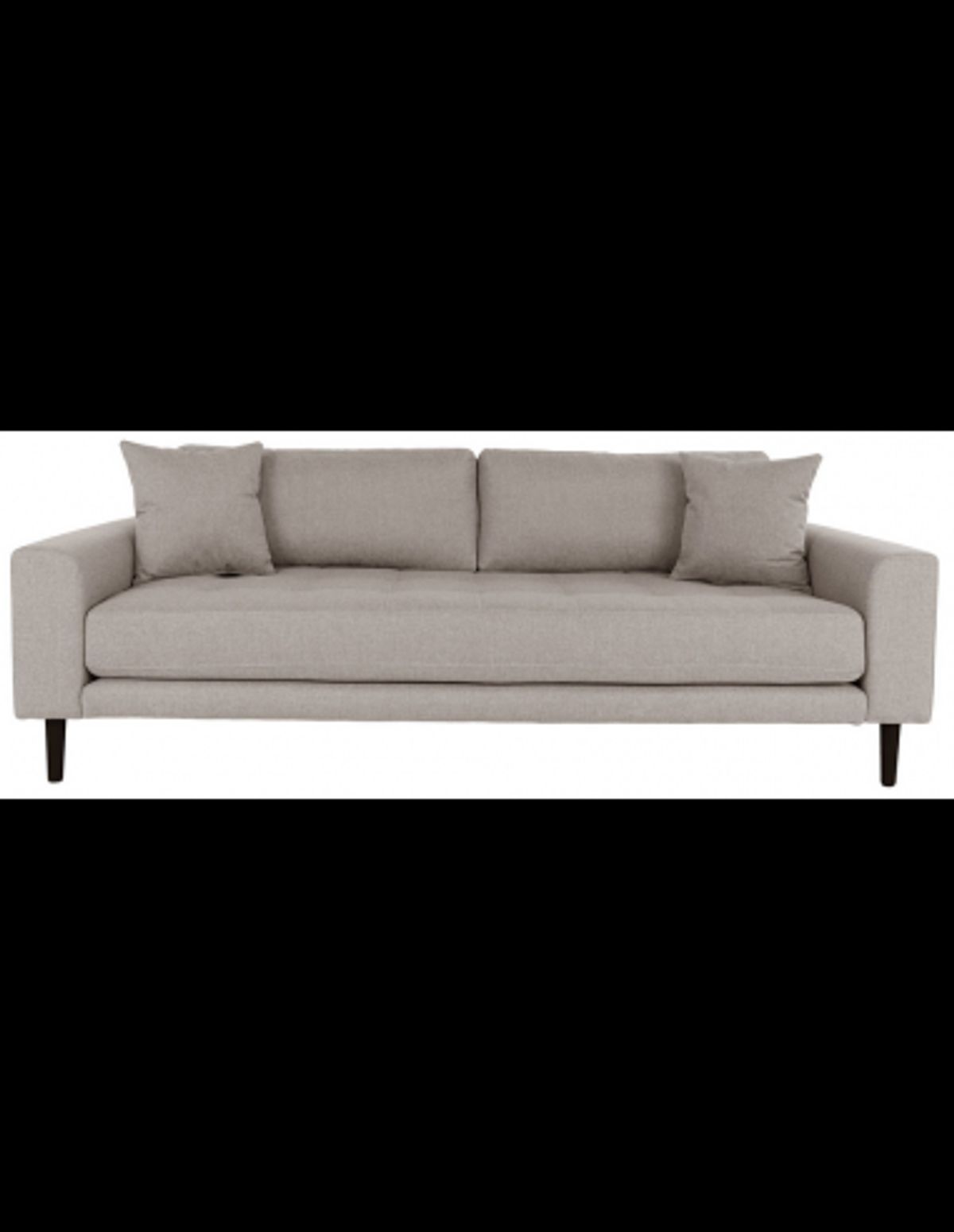 LIDE 3-personers sofa i polyester 210 x 93 cm - Sort/Stengrå