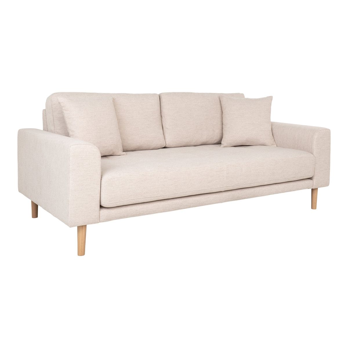 Lido 2,5 Personers Sofa - 2,5 Personers Sofa, Sand Med To Puder Og Natur Træben, Hn1050