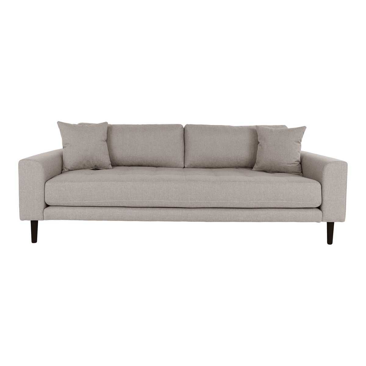 Lido 3 Personers Sofa - 3 Personers Sofa, Stone Med To Puder Og Sorte Træben, Hn1030