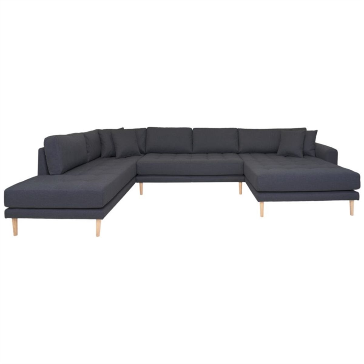 Lido u-sofa | Mørkegrå u-sofa m. chaiselong