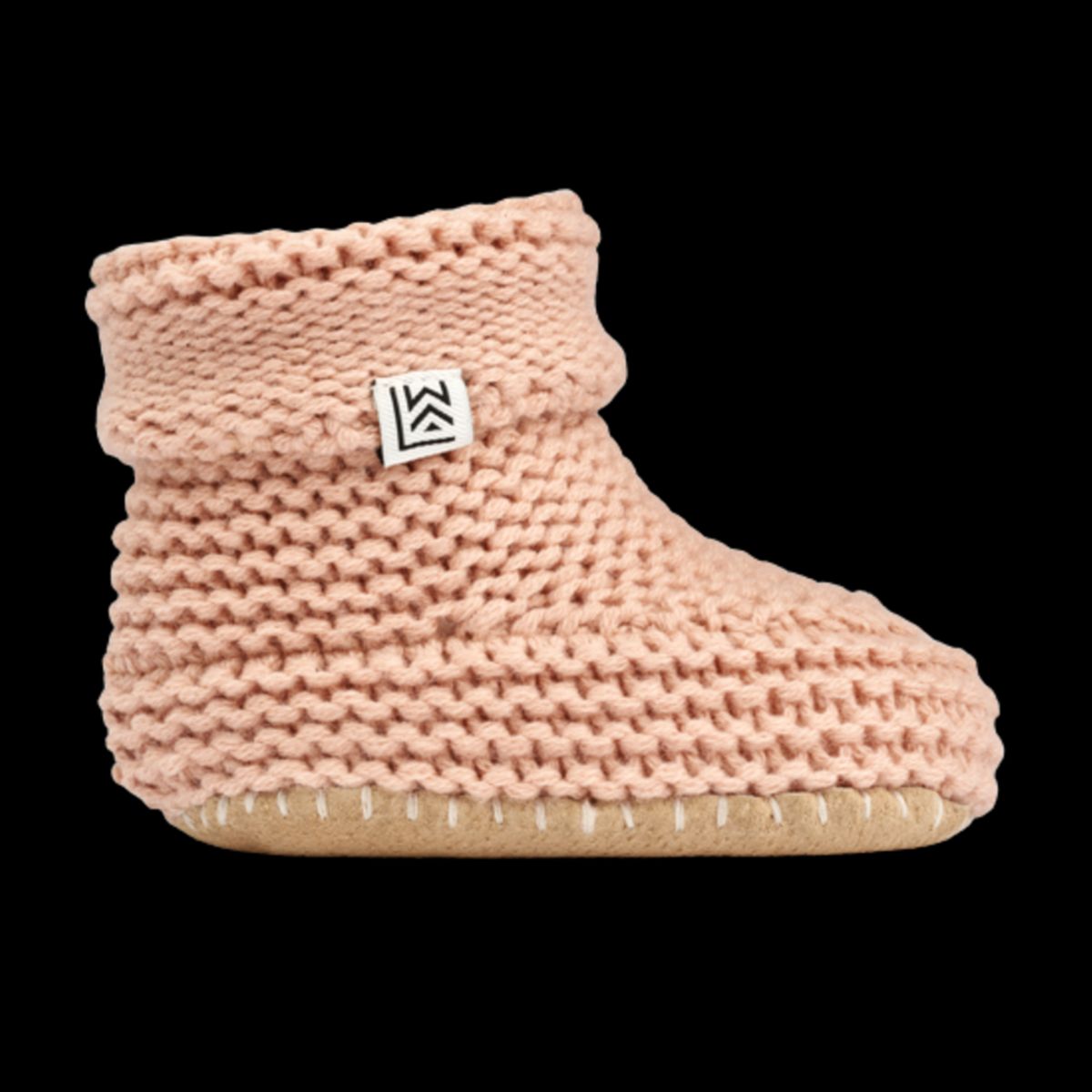 Liewood baby booties i strikket uld - Vigge - Tuscany rose - 0-3 mdr.