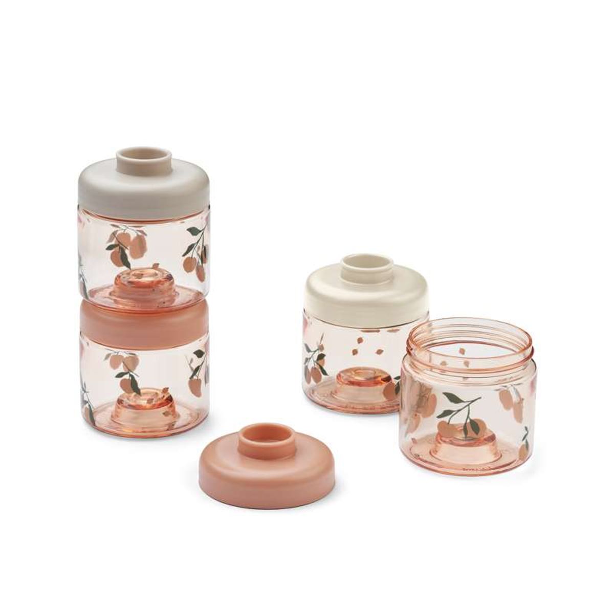 Liewood Dominique Bokse til Babymad - 4-pak - Peach/Sea Shell