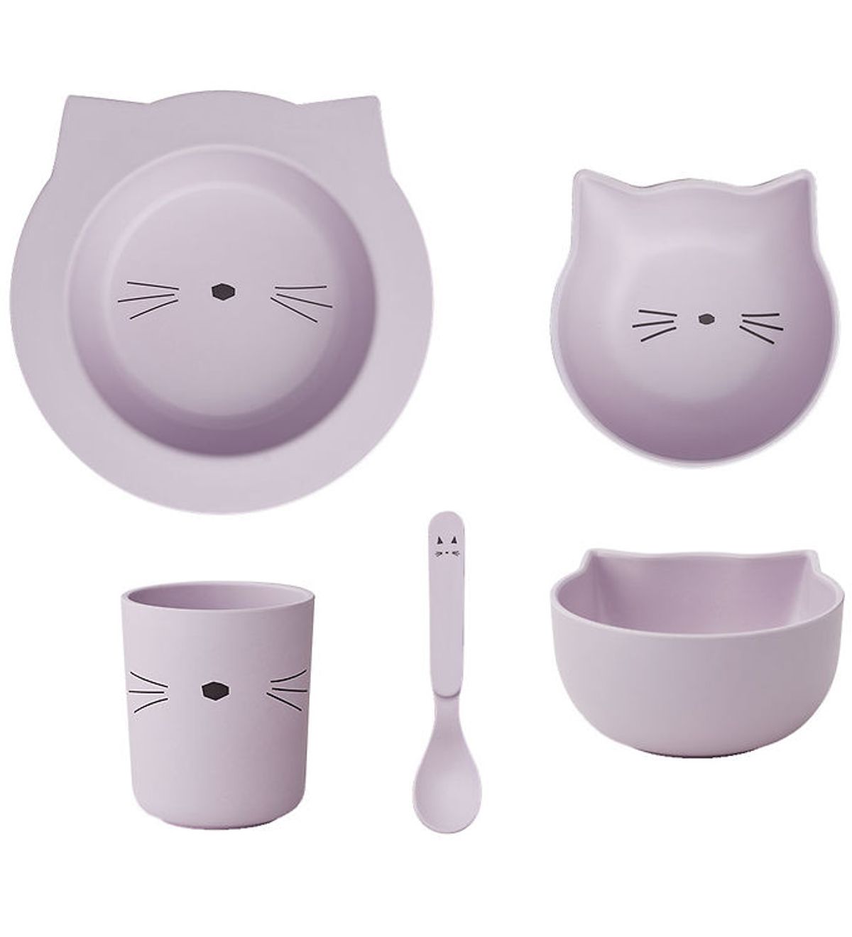 Liewood Spisesæt - Joana - 4 Dele - Cat Light Lavender