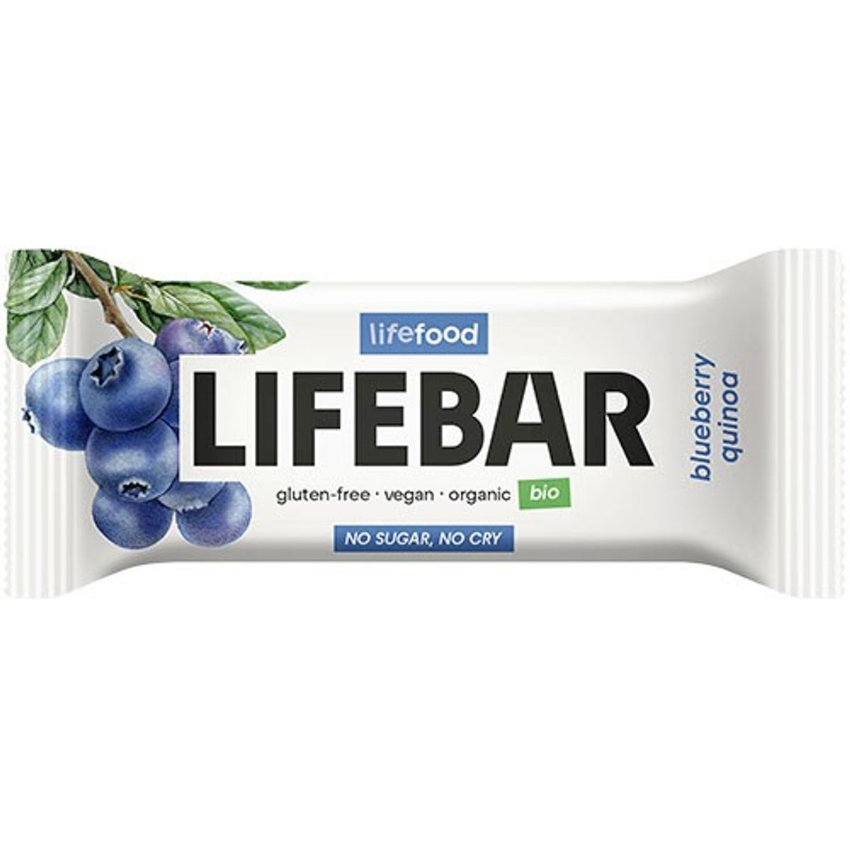 LifeBar Blåbær Quinoa RAW Økologisk - 40 gram - Lifefood