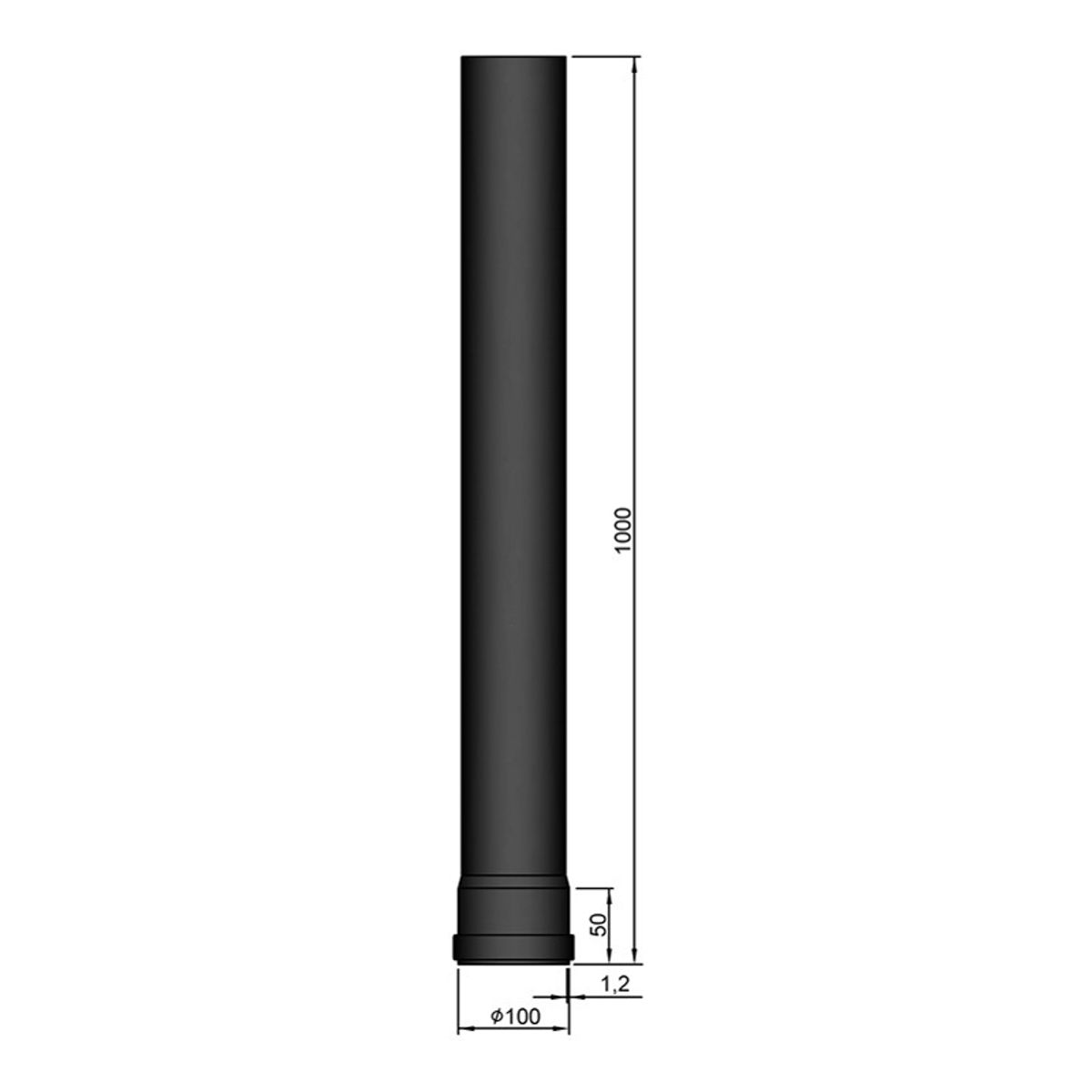 Lige Rør Ø100 mm - 1000 mm