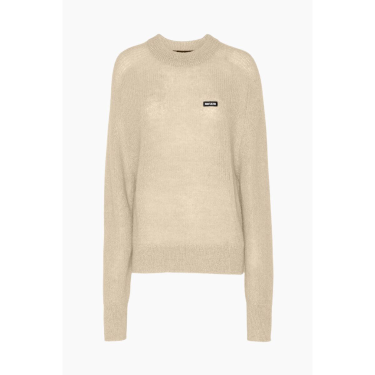 Light Knit Logo Sweater - Parchment - ROTATE - Creme M