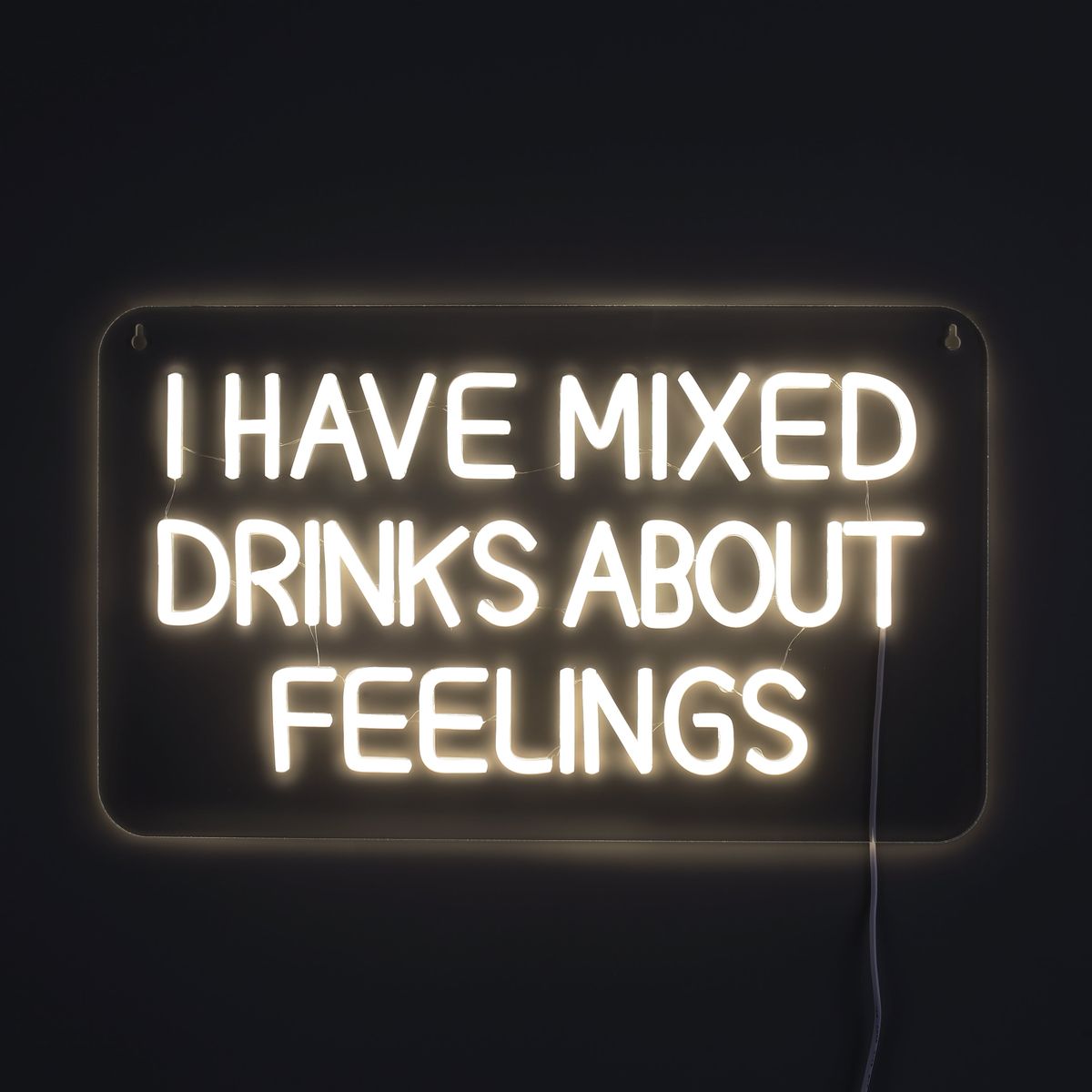 Lightish I Have Mixed Drinks About Feelings Neon Væglampe