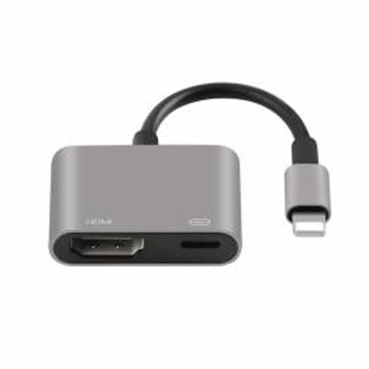 Lightning til HDMI adapter med Lightning port til strøm - Grå