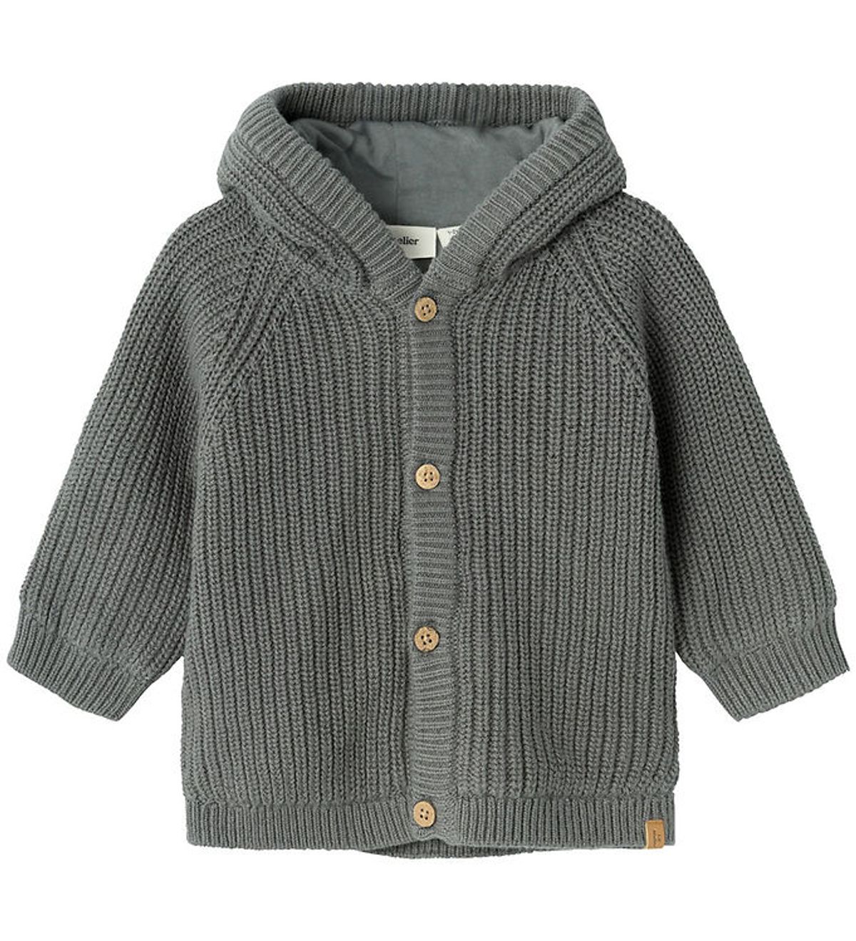 Lil' Atelier Cardigan - Strik - Rib - NbmNalo - Pewter