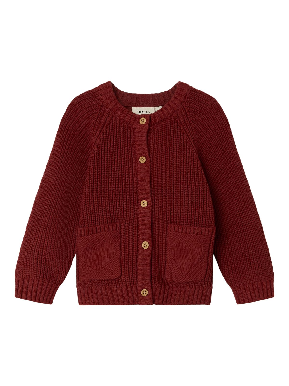 Lil Atelier Emlen Lis Knit Cardigan - Spiced Apple - 92 cm