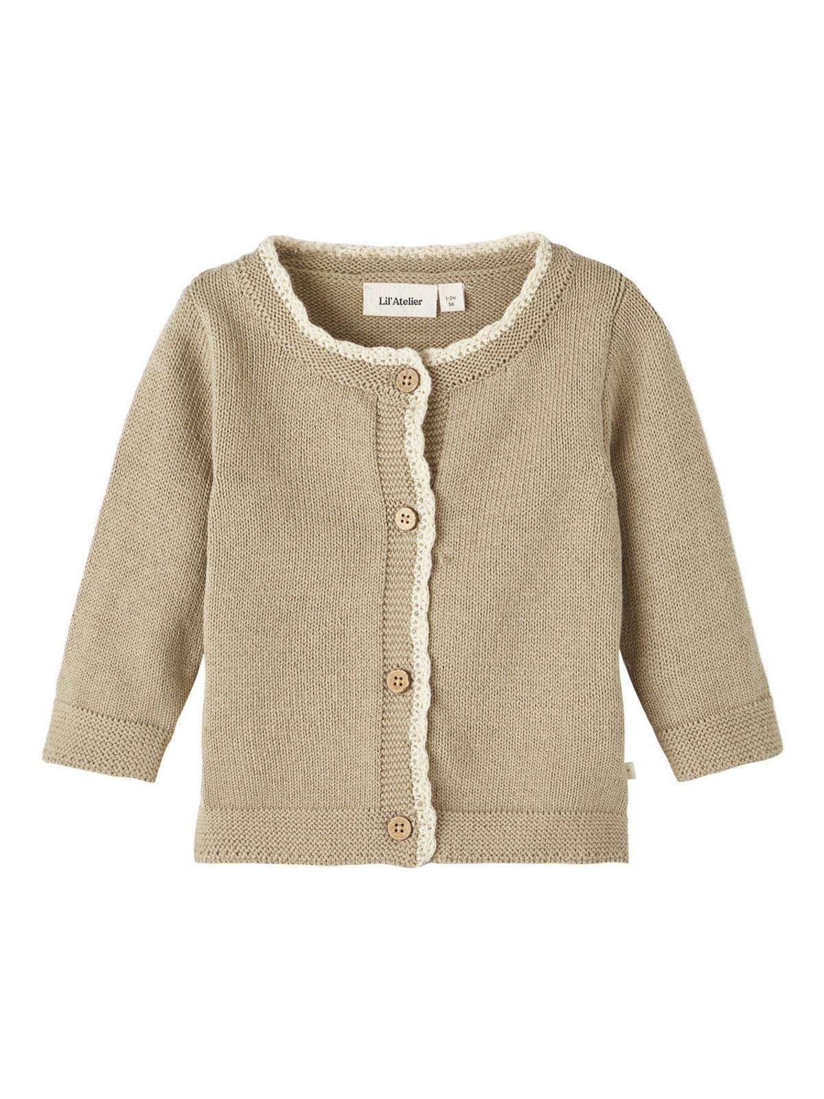 Lil Atelier Emmely Knit Cardigan - Chinchilla - 56 cm