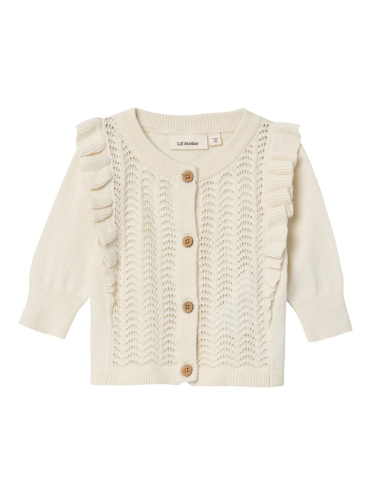 Lil Atelier Hija Knit Cardigan - Turtledove - 56 cm