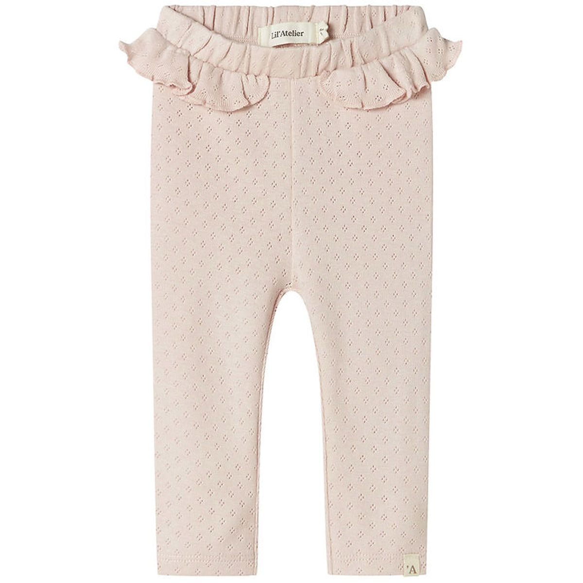 Lil' Atelier Leggings - NbfRachel - Peach Whip m. Hulmønster