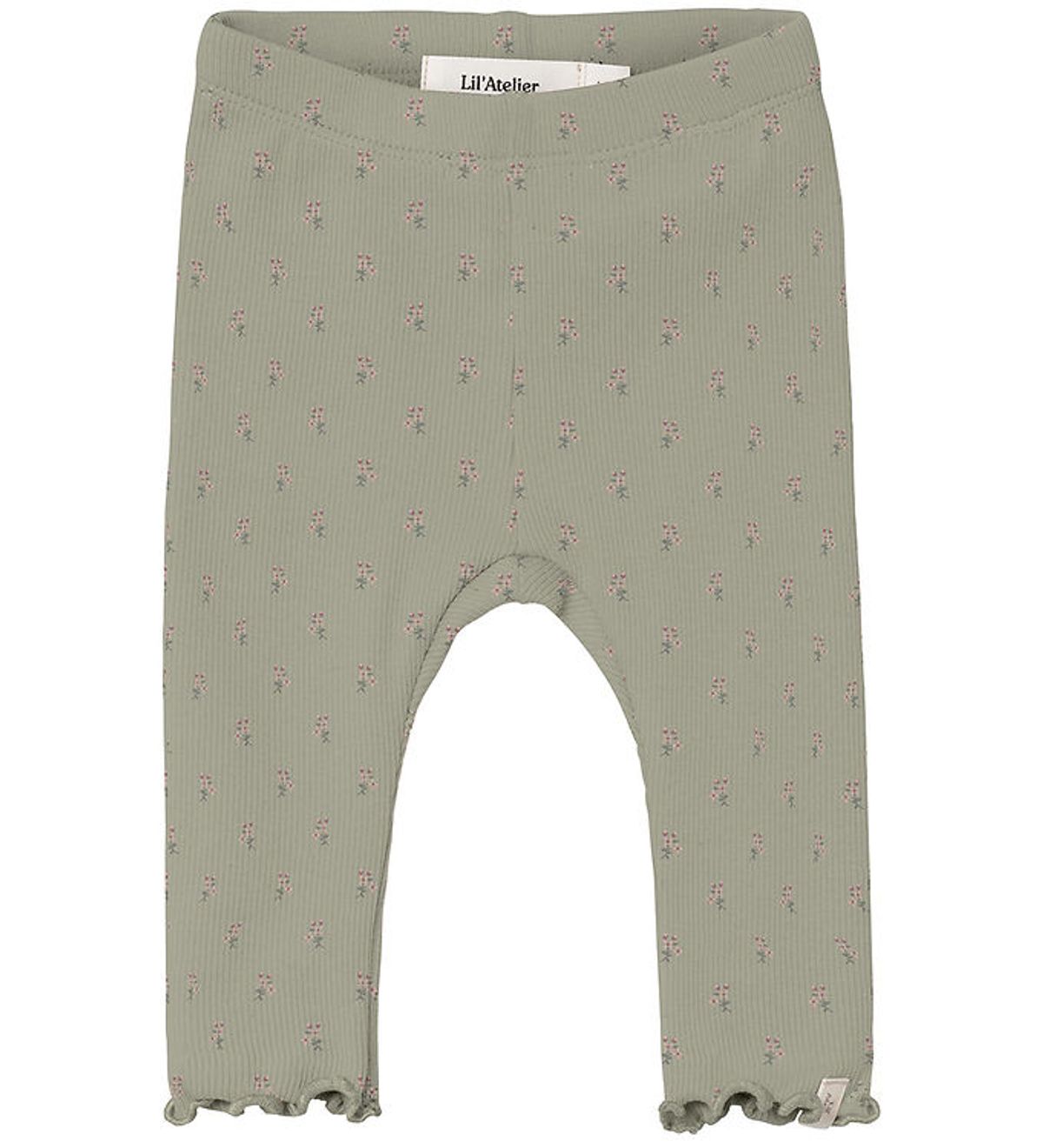 Lil Atelier Leggings - Rib - NbfGago - Moss Gray