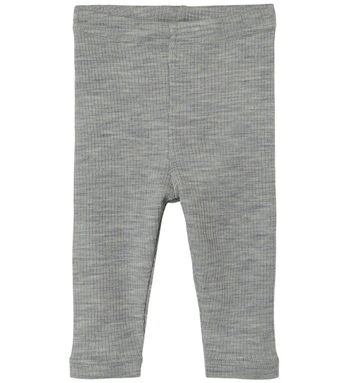 Lil' Atelier Leggings - Uld - NbnFable - Grey Melange