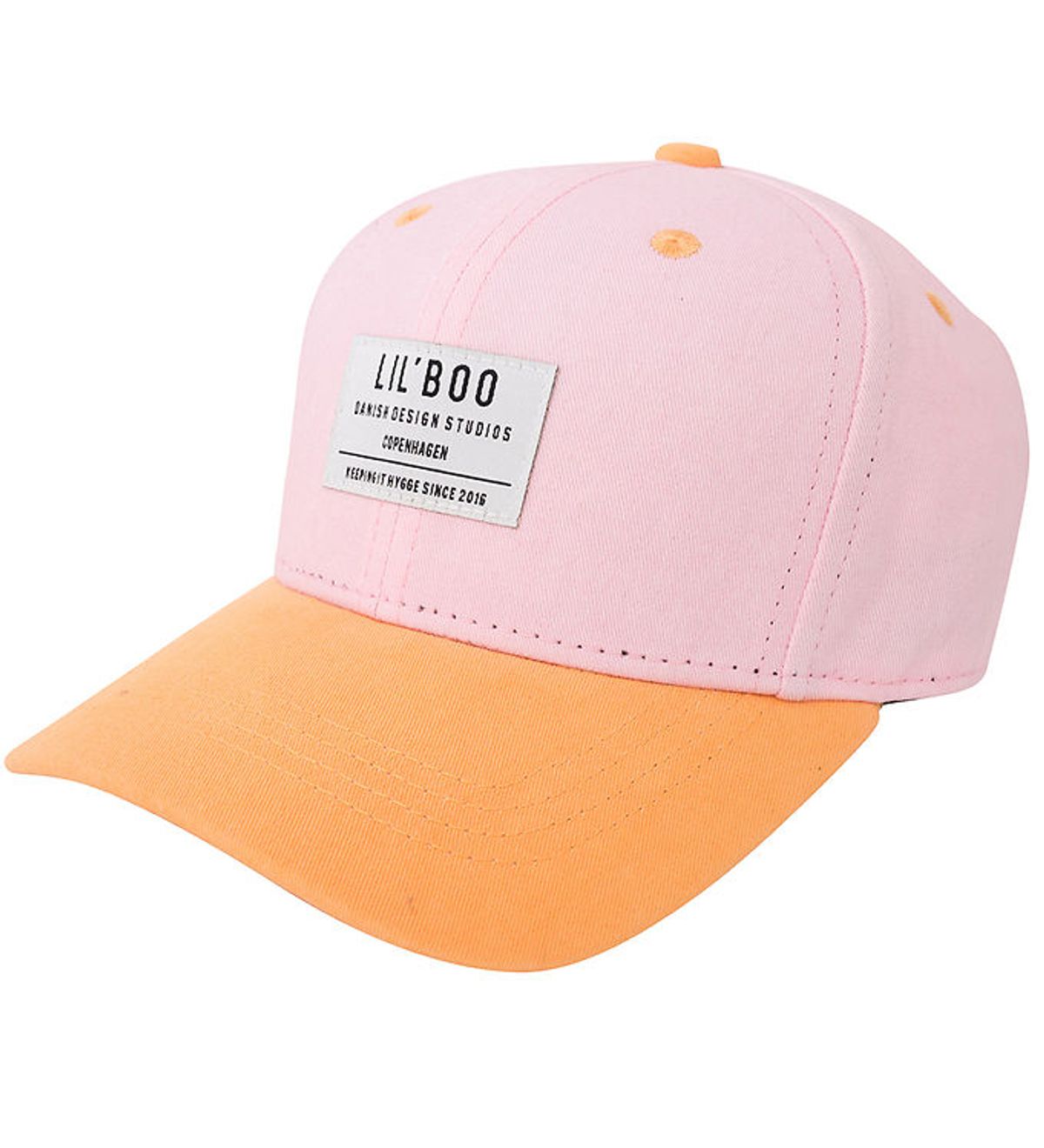 Lil' Boo Copenhagen Kasket - Organic Block Snapback - Pink/Orang