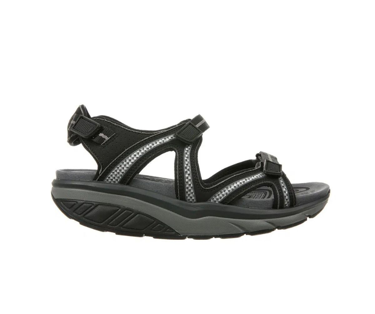 Lila 6 Black Charcoal Grey - Dame sandal fra MBT - 36