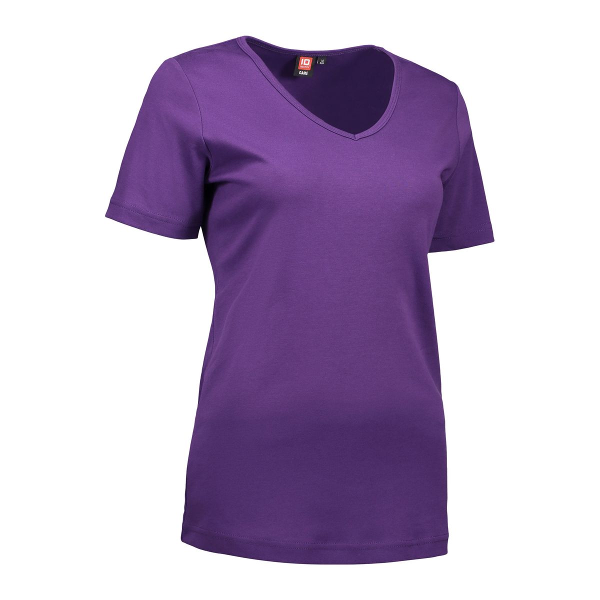 Lilla dame t-shirt med v-hals - XL