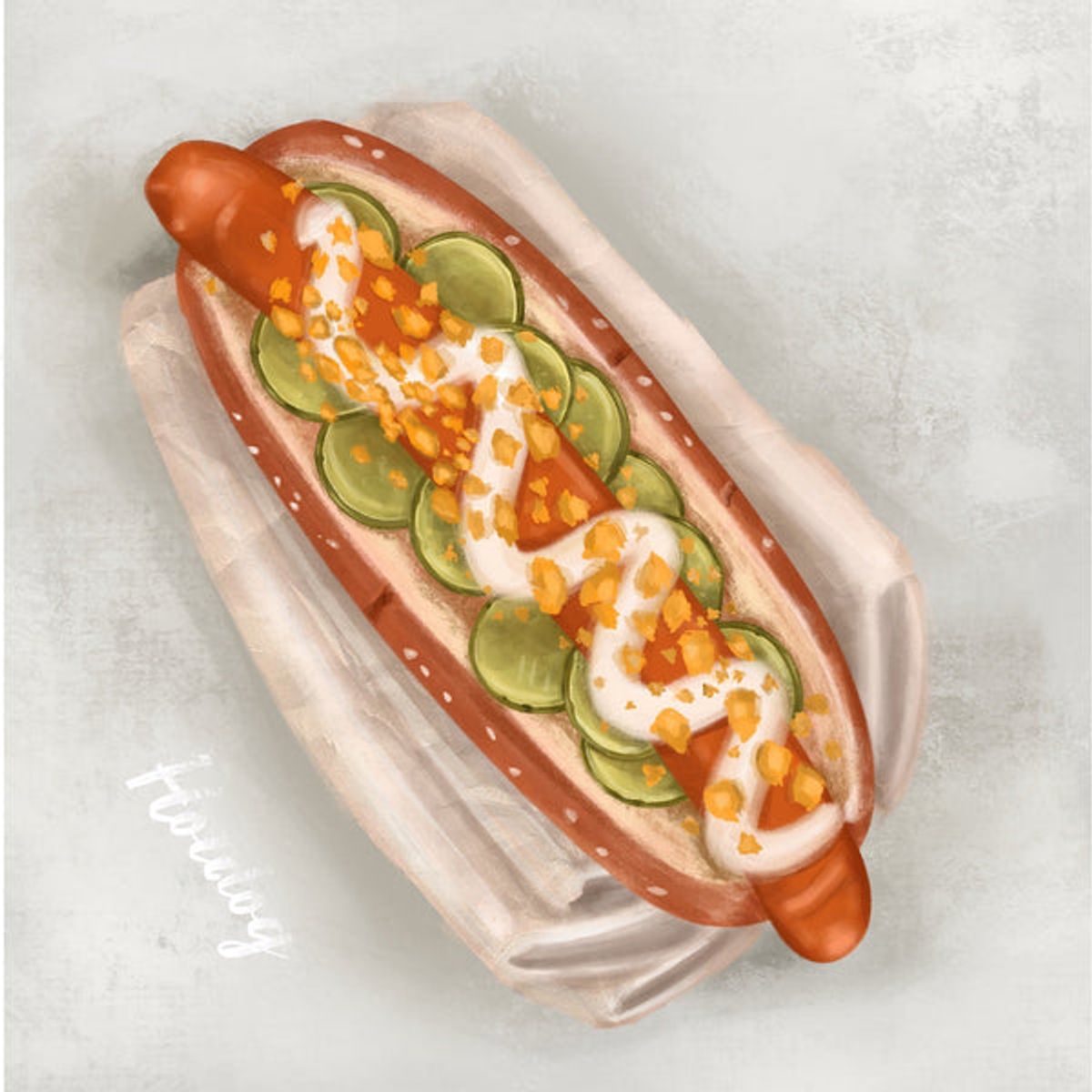 Lille Plakat Pølse i brød / Hotdog Plakat