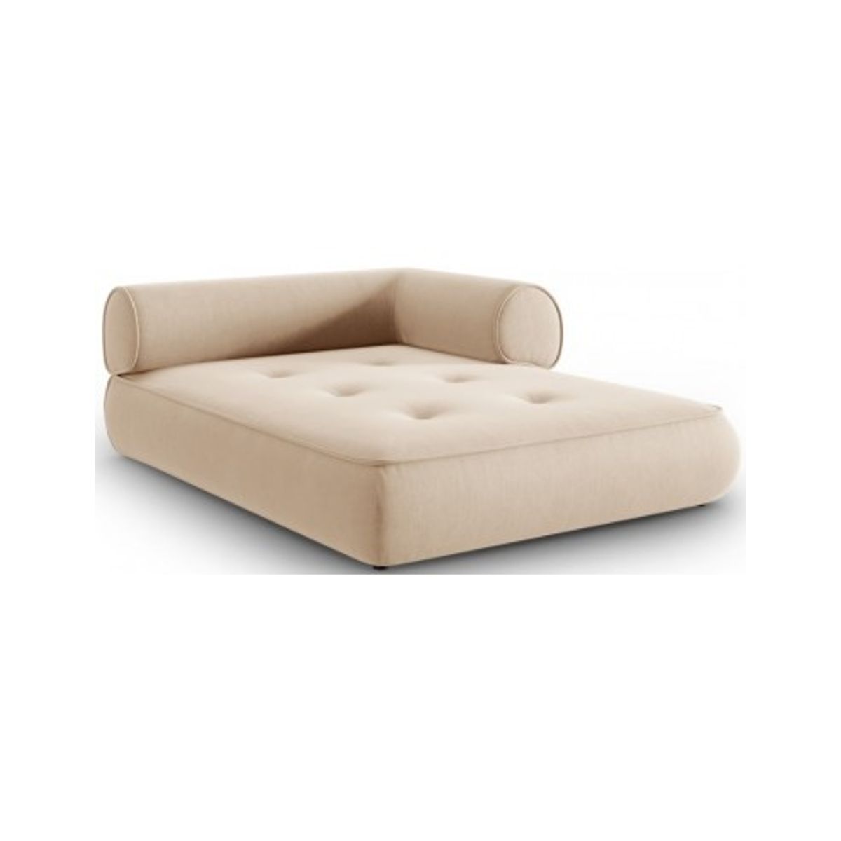 Lily højrevendt daybed i chenille 188 x 144 cm - Beige