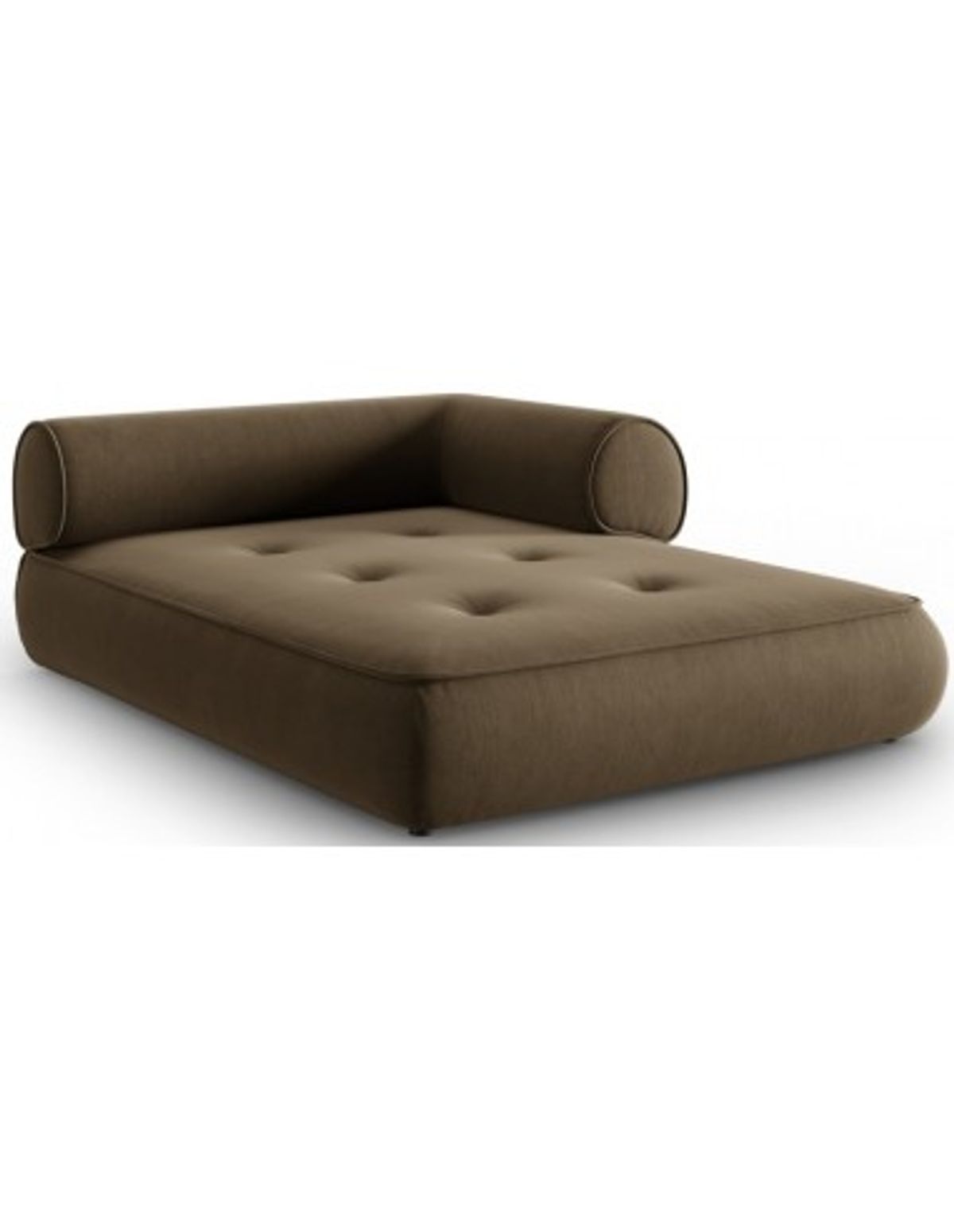 Lily højrevendt daybed i chenille 188 x 144 cm - Gråbrun