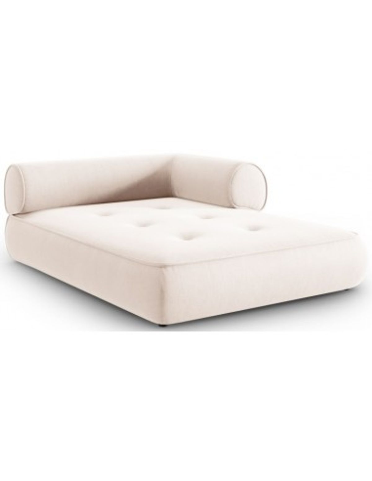 Lily højrevendt daybed i chenille 188 x 144 cm - Lys beige