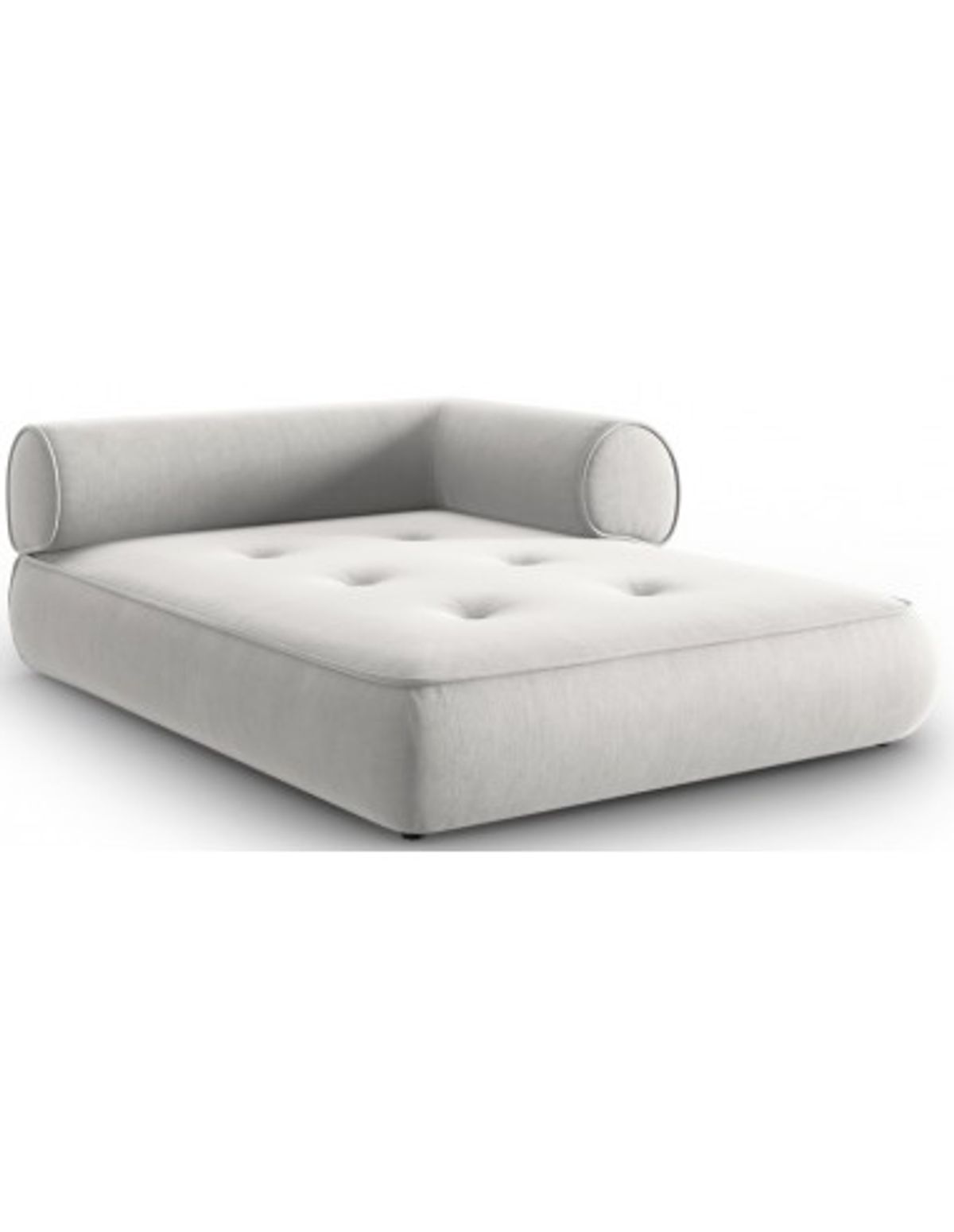 Lily højrevendt daybed i chenille 188 x 144 cm - Lysegrå