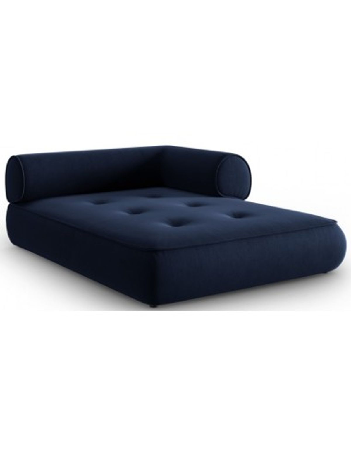 Lily højrevendt daybed i chenille 188 x 144 cm - Navy