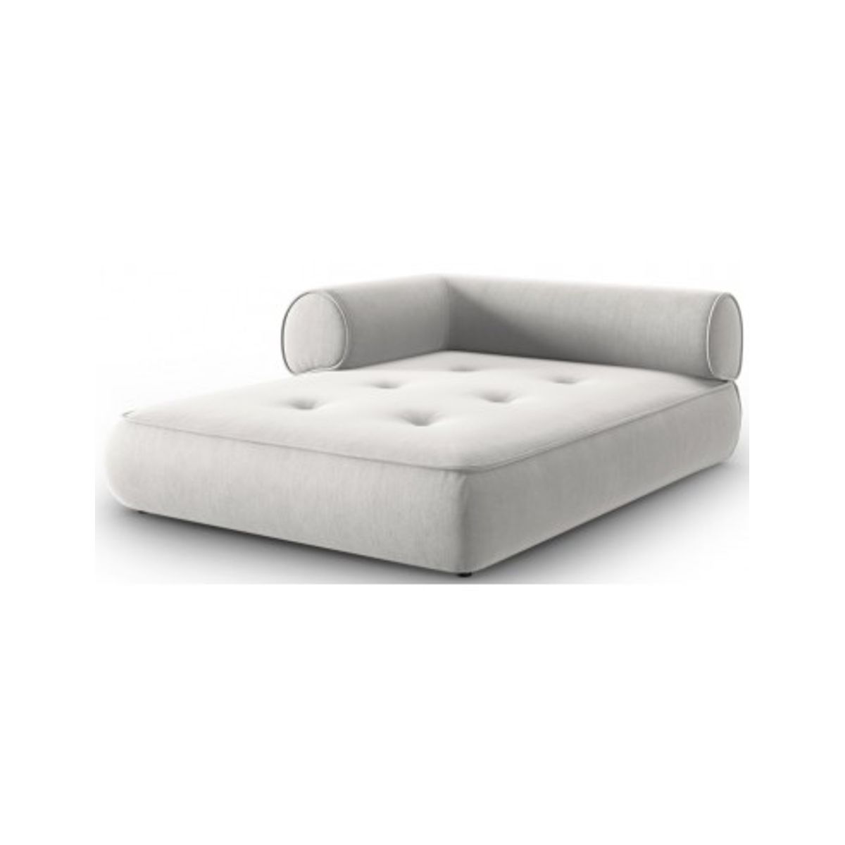 Lily venstrevendt daybed i chenille 188 x 144 cm - Lysegrå