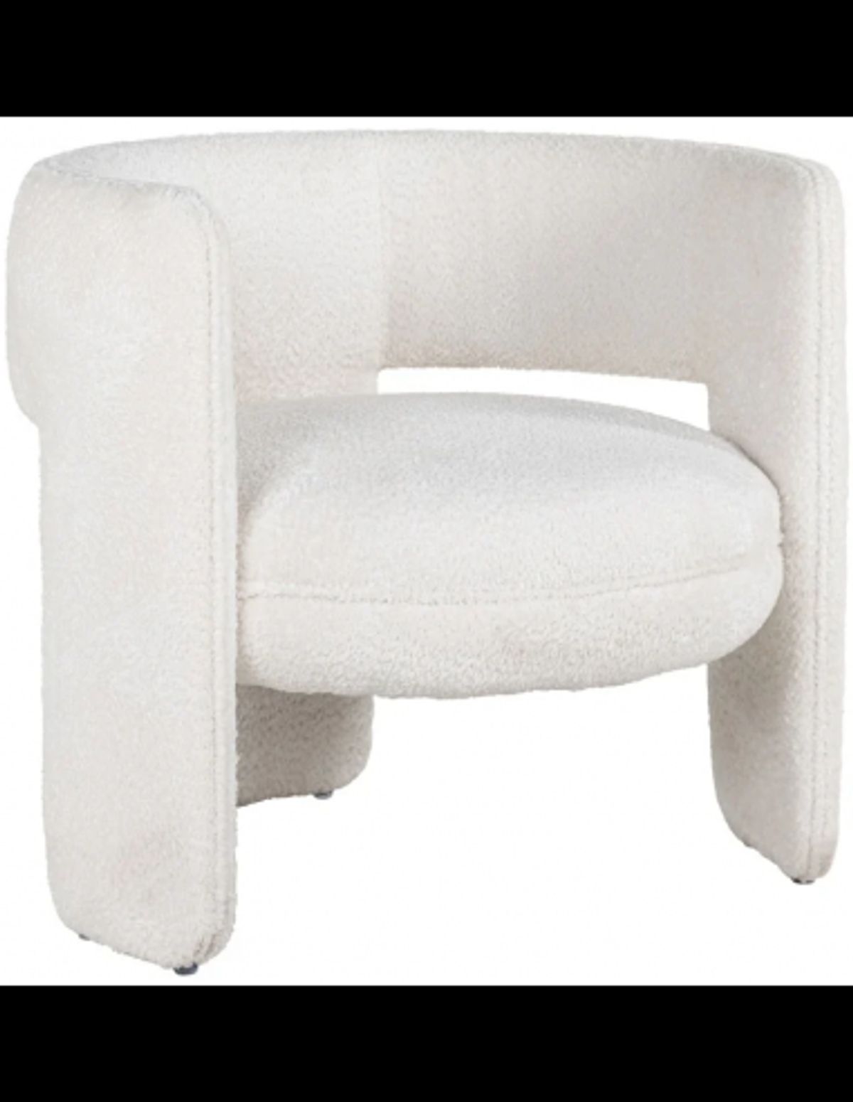 Lima loungestol i polyester plys H70 cm - Hvid