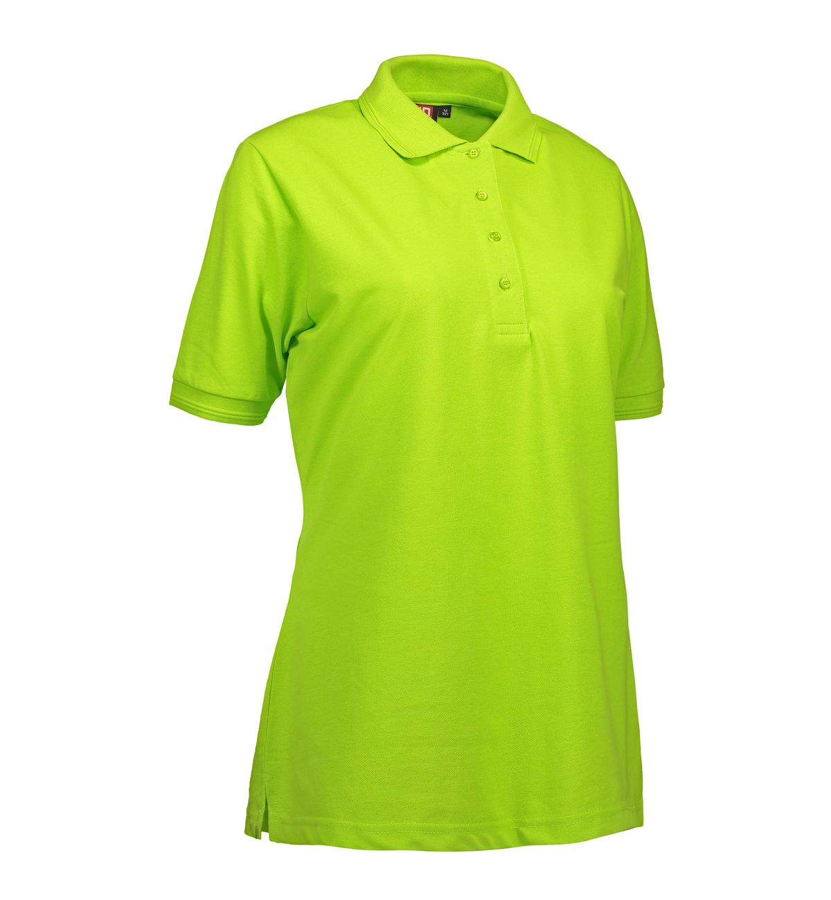 Lime farvet dame polo t-shirt i slidstærkt materiale - 2XL