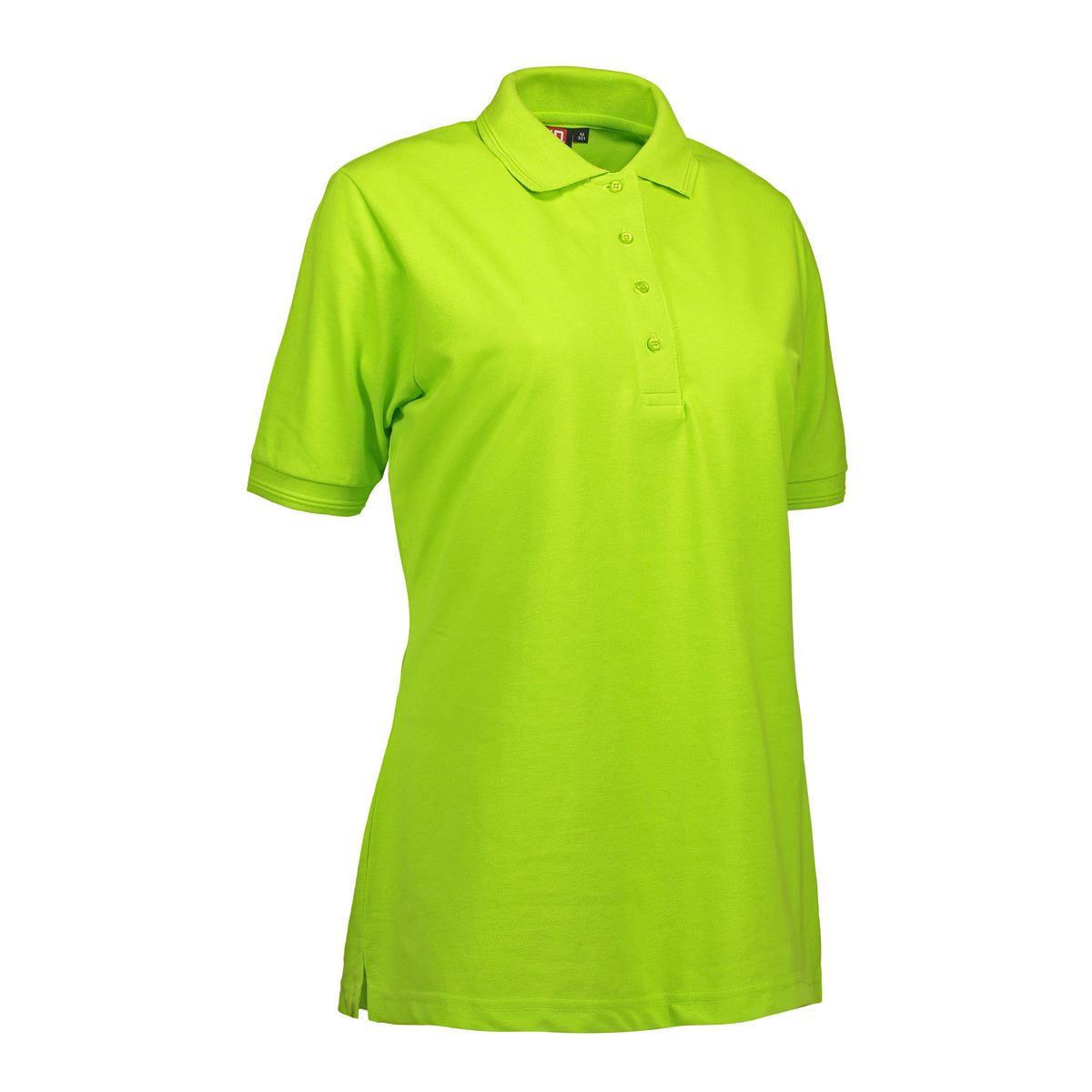 Lime farvet dame polo t-shirt i slidstærkt materiale - XL