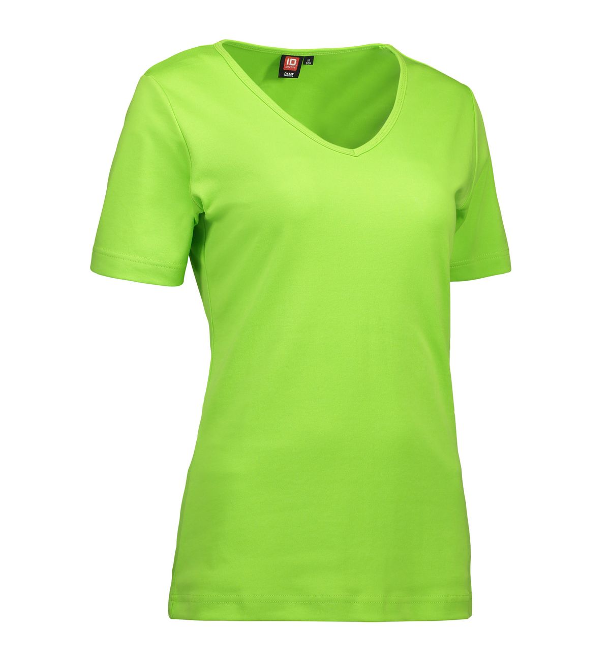 Lime farvet dame t-shirt med v-hals - 3XL